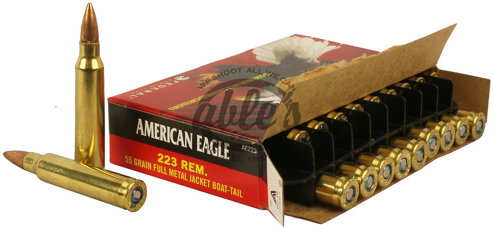 Federal American Eagle Rifle Ammunition AE223, 223 Remington, Full Metal Jacket (FMJ), 55 GR, 3240 fps, 20 Rd/bx