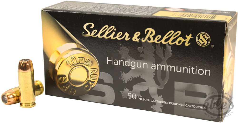 Sellier & Bellot Pistol Ammuntion SB10B, 10MM, Jacketed Hollow Point (JHP), 180 Gr, 1164 fps, 50 Rd/bx