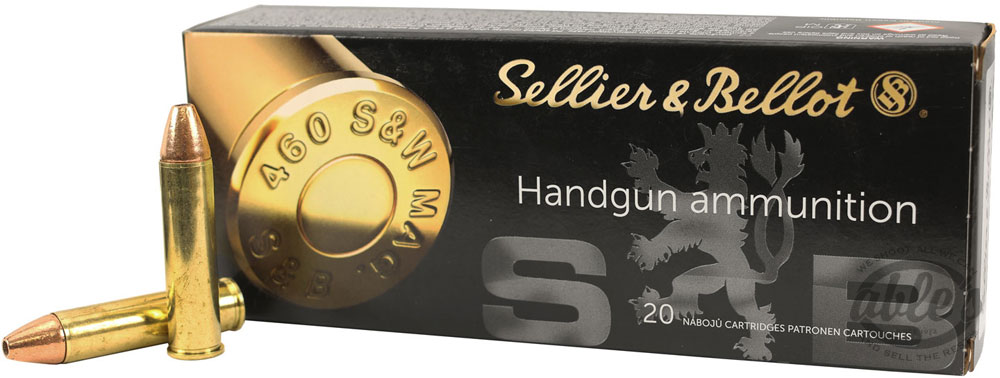 Sellier & Bellot Handgun Ammunition SB460B, 460 S&W Magnum, JHP, 255 GR, 1759 fps, 20 Rd/bx