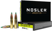 Nosler Ballistic Tip Varmint Ammunition 61032, 300 AAC Blackout, Ballistic Tip, 125 GR, 2250 fps, 20 Rd/bx