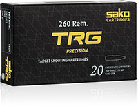 Sako TGR Precision Ammunition C661160HSA10X, 260 Remington, Lapua Scenar L, 136 GR, 2756 fps, 20 Rd/bx