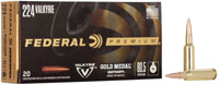 Federal Gold Medal Rifle Ammunition GM224VLKBH2, 224 Valkyrie, Berger OTM, 80.5 GR, 2925 FPS, 20 Rds/Bx