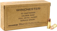 Winchester Service Grade Pistol Ammunition SG38W, 38 Special, Full Metal Jacket Flat Nose, 130 GR, 50 Rds/Bx