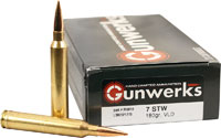 Gunwerks Berger VLD Rifle Ammunition M6018, 7MM STW, 180 gr, 3075 fps, 20 Rd/Bx