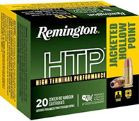 Remington HTP Handgun Ammunition RTP30SC, 30 Super Carry, Jacketed Hollow Point (JHP), 100 GR, 1230 FPS, 20 Rd/bx