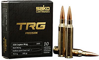 Sako TRG Precision Rifle Ammo C644300FSB10X, 338 Lapua, Hollow Point Boat Tail, 300 GR, 10 Rd/bx