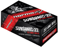 Norma Sub-Sonic Rimfire Ammunition 2400065, 22 Long Rifle, Lead  Round Nose (RN), 40 GR, 1017 FPS, 50 rd/bx