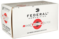 Federal Range Target Practice Rimfire Ammunition RTP2240, 22 Long Rifle, Copper Plated RN, 40 GR, 1240 fps, 50 Rd/bx