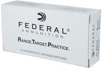 Federal Range Target Practice Handgun Ammunition RTP45230, 45 ACP, Full Metal Jacket, 230 Gr, 890 fps, 50 Rd/bx