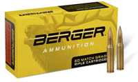 Berger Rifle Ammunition 81110, 338 Lapua Magnum, Berger OTM, 300 Gr, 2725 fps, 20 Rds