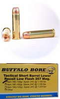 Buffalo Bore Handgun Ammunition 19E/20, 357 Magnum, Jacketed Hollow Point (JHP), 158 GR, 1100 fps, 20 Rd/Bx