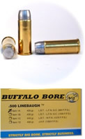 Buffalo Bore Handgun Ammunition 1A/50, 500 Linebaugh, Boat-Tail Lead Flat Nose (FN), 435 GR, 950 fps, 50 Rd/Bx