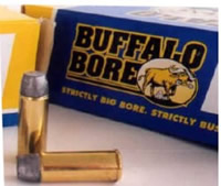 Buffalo Bore Handgun Ammunition 1E/20, 500 Linebaugh, Boat-Tail Lead Flat Nose (FN), 525 GR, 1100 fps, 20 Rd/Bx