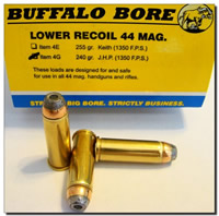 Buffalo Bore Handgun Ammunition 4G/20, 44 Magnum, Jacketed Hollow Point (JHP), 240 GR, 1350 fps, 20 Rd/Bx