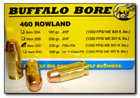 Buffalo Bore Handgun Ammunition 35C/20, 460 Rowland, Full Metal Jacket (FMJ), 230 GR, 1350 fps, 20 Rd/Bx