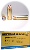 Buffalo Bore Handgun Ammunition 3B/20, 45 Colt +P, Jacketed Flat Nose (FN), 300 GR, 1325 fps, 20 Rd/Bx