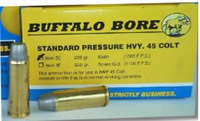 Buffalo Bore Handgun Ammunition 3E/20, 45 Colt, Soft Case, 255 GR, 1000 fps, 20 Rd/Bx