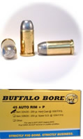 Buffalo Bore Handgun Ammunition 31A/20, 45 Auto Rim, Hollow Core Flat Nose (FN), 255 GR, 850 fps, 20 Rd/Bx