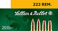 Sellier & Bellot Rifle Ammuntion SB222A, 222 Remington, Soft Point (SP), 50 GR, 3169 fps, 20 Rd/bx