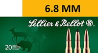 Sellier & Bellot Rifle Ammunition SB68A, 6.8 MM, BTSX, 110 GR, 2549 fps, 20 Rd/bx