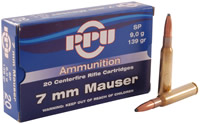 Prvi Partizan Rifle Ammunition PP7, 7x57mm Mauser (7mm Mauser),  Soft Point (SP), 139 GR, 2657 fps, 20 Rd/bx