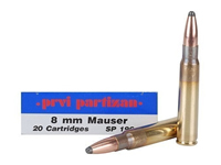 Prvi Partizan Rifle Ammunition PP8.1, 8x57mm Mauser (8mm Mauser),  Soft Point (SP), 196 GR, 2181 fps, 20 Rd/bx