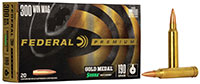 Federal Premium Gold Medal Rifle Ammunition GM300WM, 300 Winchester Mag, Sierra MatchKing BTHP, 190 GR, 2900 fps, 20 Rd/bx