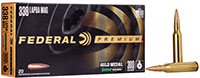 Federal Gold Medal Rifle Ammunition BM338LM2, 338 Lapua Magnum, Sierra MatchKing BTHP, 300 GR, 2580 fps, 20 Rd/Bx