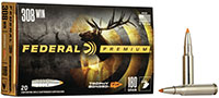 Federal Premium Vital-Shok Rifle Ammunition P308TT1, 308 Winchester, Trophy Bonded Bear Claw, 180 GR, 2620 fps, 20 Rd/bx