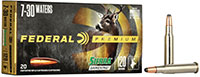 Federal Premium Vital-Shok Rifle Ammunition P730A, 7 X 30 Waters, Boat Tail Soft Point (SP), 120 GR, 2700 fps, 20 Rd/bx