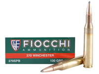 Fiocchi Shooting Dynamics Rifle Ammunition 270SPB, 270 Winchester, Pointed Soft Point (SP), 130 GR, 3060 fps, 20 Rd/bx