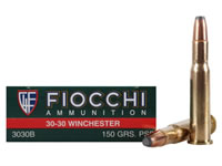 Fiocchi Shooting Dynamics Rifle Ammunition 3030B, 30-30 Winchester, Pointed Soft Point (SP), 150 GR, 20 Rd/bx