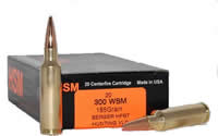 HSM Trophy Gold Rifle Ammunition 300WSM185VLD, 300 Winchester Short Mag, Berger Match Hunting VLD, 185 GR, 2991 fps, 20 Rd/bx