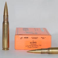 HSM Urban COPper Rifle Ammunition 50BMG-8-N, Copper T50 Bullet, 750 GR 2650 fps, 10 Rd/bx