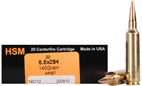 HSM Trophy Gold Rifle Ammunition 65X284140VLD, 6.5x284 Norma, Berger Hunting VLD, 140 GR, 2868 fps, 20 Rd/bx