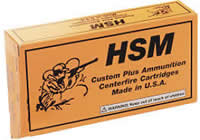 HSM Custom Plus Rifle Ammunition BER300WSM210, 300 Winchester Short Magnum (WSM), Boat Tail Hollow Point (HP), 210 GR, 2530 fps, 20 Rd/bx