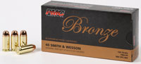 PMC Bronze Line Pistol Ammunition 40D, 40 S&W, Full Metal Jacket (FMJ), 165 GR, 985 fps, 50 Rd/bx