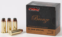 PMC Bronze Line Handgun Ammunition 44SB, 44 Special, Jacketed Hollow Point (JHP), 180 GR, 980 fps, 25 Rd/bx