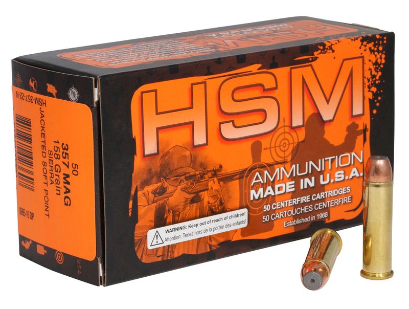 HSM Pro Pistol Ammunition 416N20, 41 Rem Mag, Jacketed Hollow Cavity, 210 gr, 20 Rd/Bx