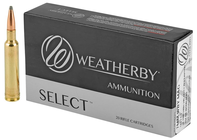 Weatherby Select Rifle Ammunition H7MM154IL, 7mm Weatherby Mag, Hornady Interlock, 154 gr, 3260 fps, 20 Rd/Bx