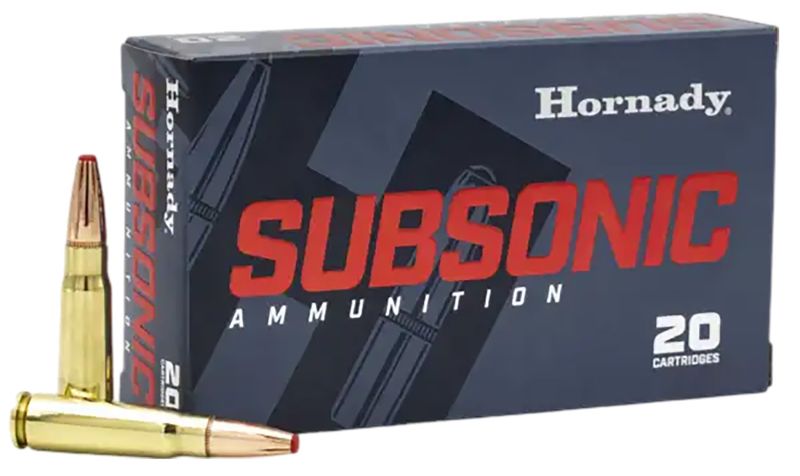 Hornady Sub-X Rifle Ammunition 80787, 7.62X39, Sub-X, 225 GR, 1050 fps, 20 Rd/Bx