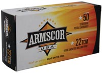 Armscor Precision Pistol Ammunition FAC22TCM-1N, .22 TCM, Jacketed Hollow Point (JHP), 40 GR, 2100fps, 50 Rd/bx