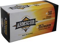 Armscor Pistol Ammunition FAC357-6N, 357 Magnum, Full Metal Jacket, 158 GR, 50 Rd/bx