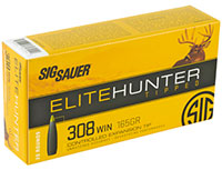 Sig Sauer Elite Hunter Tipped Rifle Ammunition E308TH220, 308 Win, Controlled Expansion Tip, 165 gr, 2840 fps, 20 Rd/Bx