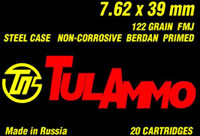 Tulammo Rifle Ammunition TA545391, 5.45mmX39mm, Hollow Point (HP), 60 GR, 20 Rd/bx