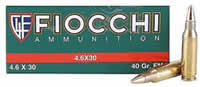 Fiocchi Exacta Match Rifle Ammunition 46EXB, 4.6X30 H&K, Jacketed Soft Point (SP), 40 GR, 1900 fps, 50 Rd/bx