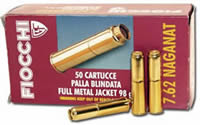 Fiocchi Shooting Dynamics Specialty Pistol Ammunition 762A, 7.62 mm Nagant, Metal Case (MC), 97 GR, 1082 fps, 50 Rd/bx