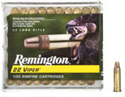 Remington Viper Hyper Velocity Rimfire Ammunition 1900, 22 Long Rifle, Truncated Cone Solid, 36 GR, 100 Rd/bx