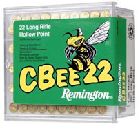 Remington CBee Rimfire Ammunition CB22L100, 22 Long Rifle, Hollow Point (HP), 33 GR, 740 fps, 100 Rd/bx