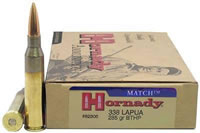 Hornady Match Rifle Ammunition 82306, 338 Lapua, Boat Tail Hollow Point (HP), 285 GR, 2745 fps, 20 Rd/bx